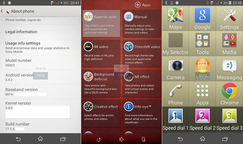 Sony Xperia Android 4.4 custom UI leak