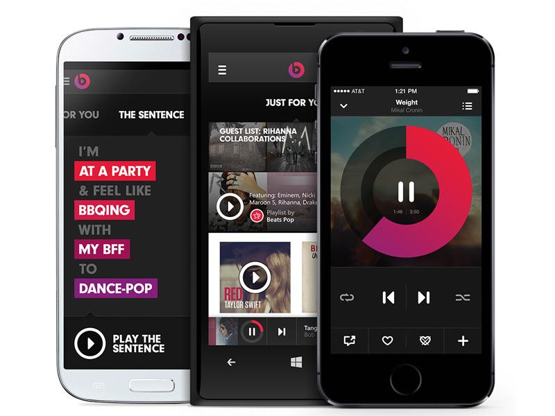 Beats Music Android, iOS, Windows Phone apps