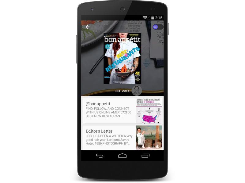 Google Play Newsstand Material Design phone