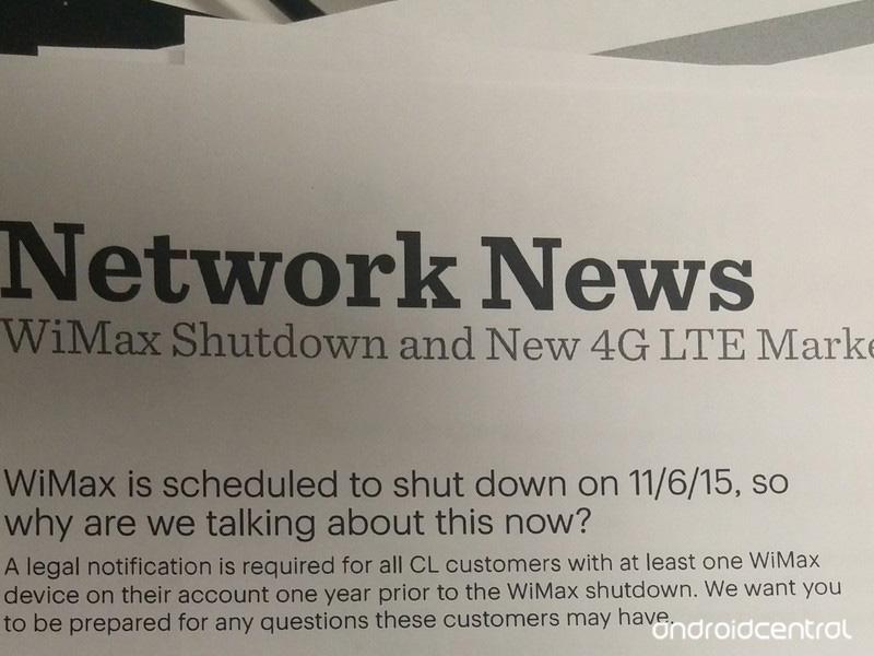 Sprint WiMax network shutdown date