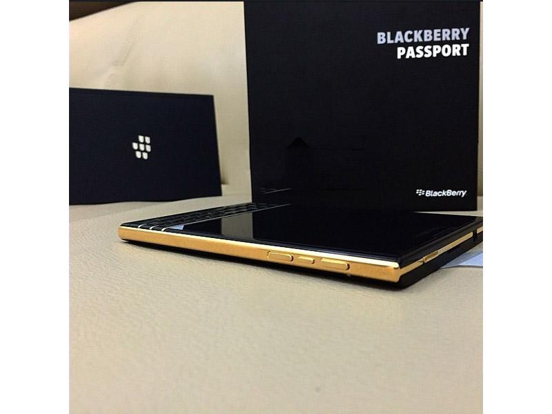 Gold BlackBerry Passport side