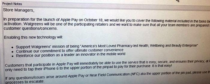 Apple Pay Walgreens launch October 18