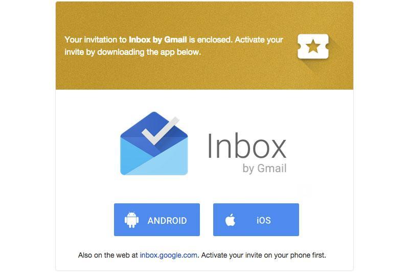 Inbox by Gmail invitation