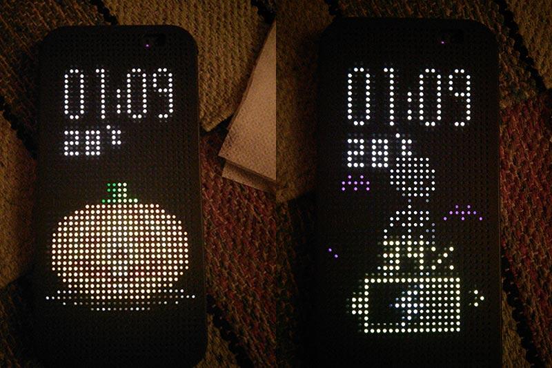 HTC Dot View case Halloween Easter eggs