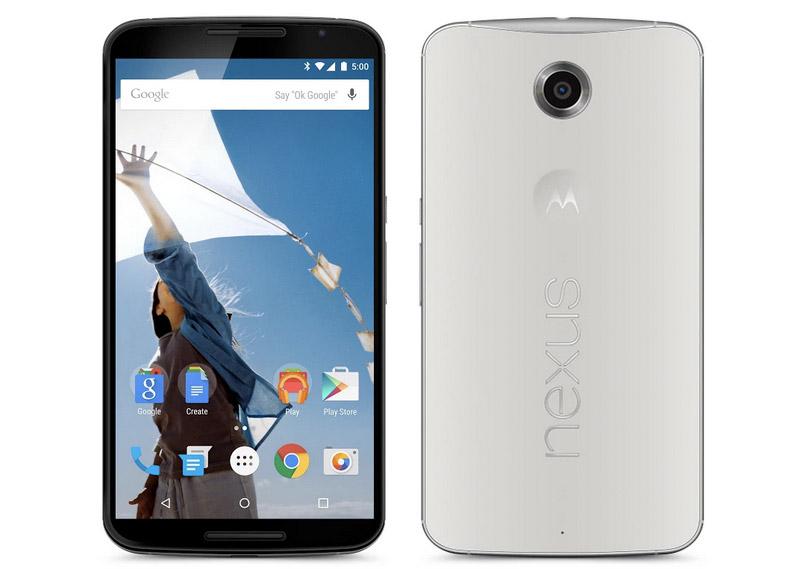 Motorola Nexus 6 Cloud White front back