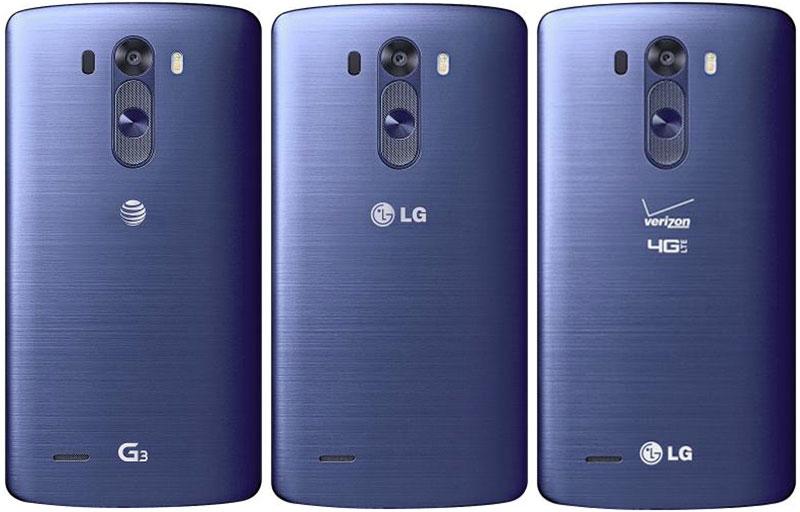 LG G3 Blue Steel AT&T, Sprint, Verizon rear