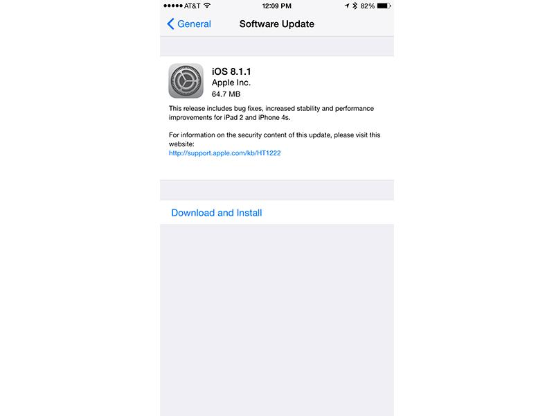 iOS 8.1.1 update iPhone 6 Plus