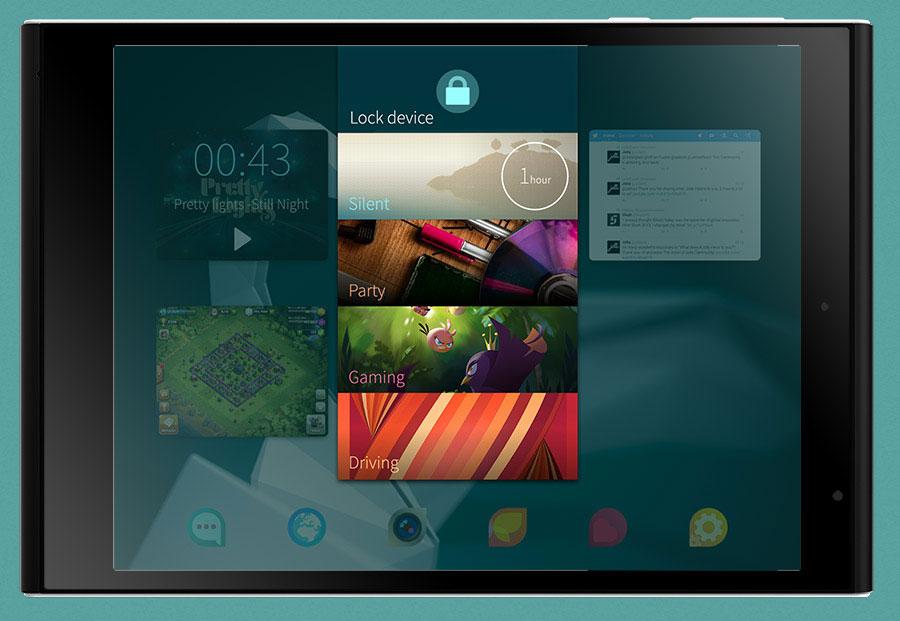 Jolla Tablet front Sailfish OS 2.0