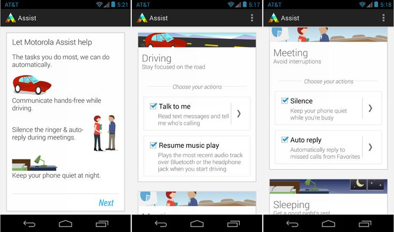 Motorola Assist app screenshots