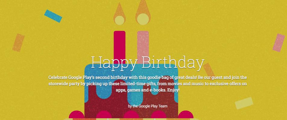 Google Play second birthday