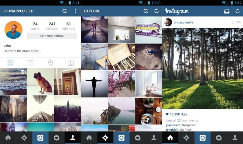 Instagram for Android redesign update 2