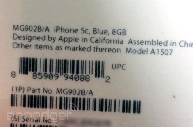 8GB iPhone 5c packaging leak