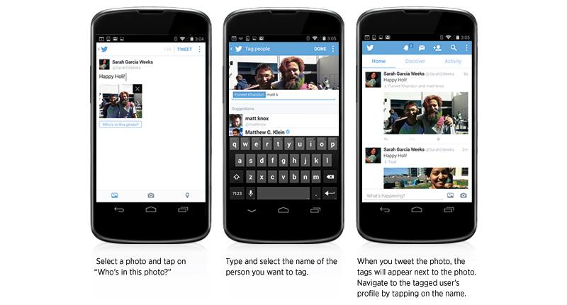 Twitter app photo tagging