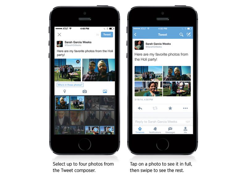 Twitter app share up to four photos