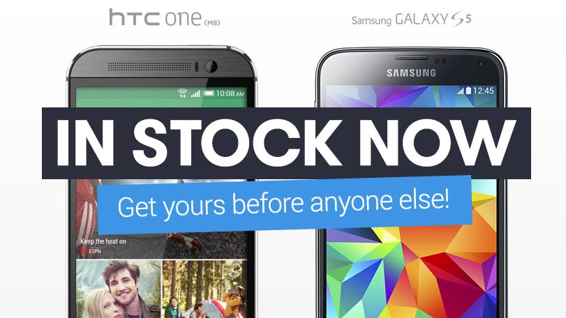 HTC One M8, Samsung Galaxy S5 in stock GSM Nation