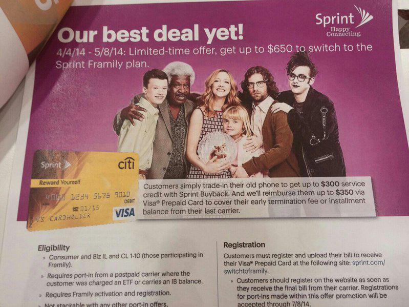 Sprint to pay switcher ETF promo