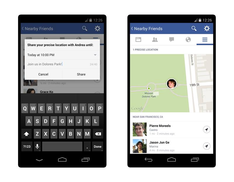 Facebook Nearby Friends Android screenshots
