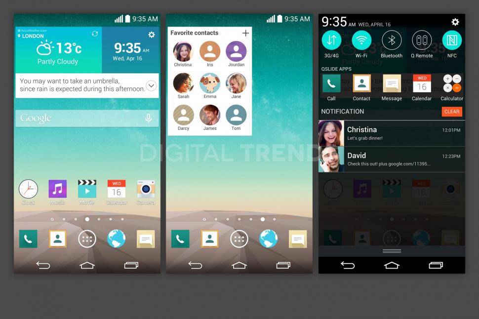 LG G3 flat user interface screenshots leak
