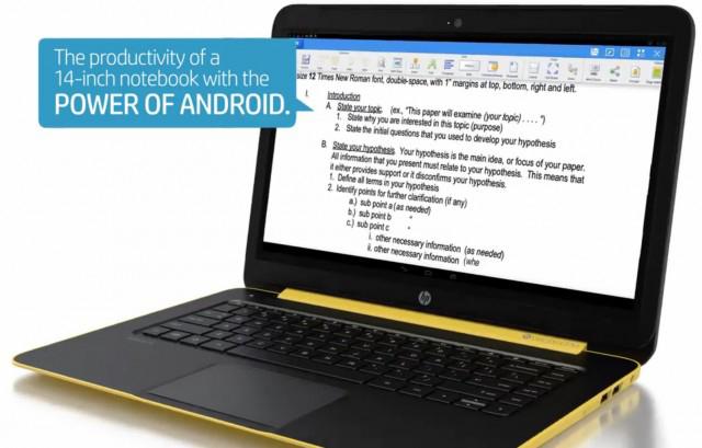 HP SlateBook 14 Android laptop leak