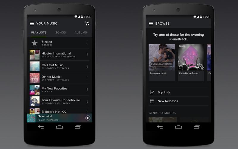 Spotify for Android app update Your Music, Browse