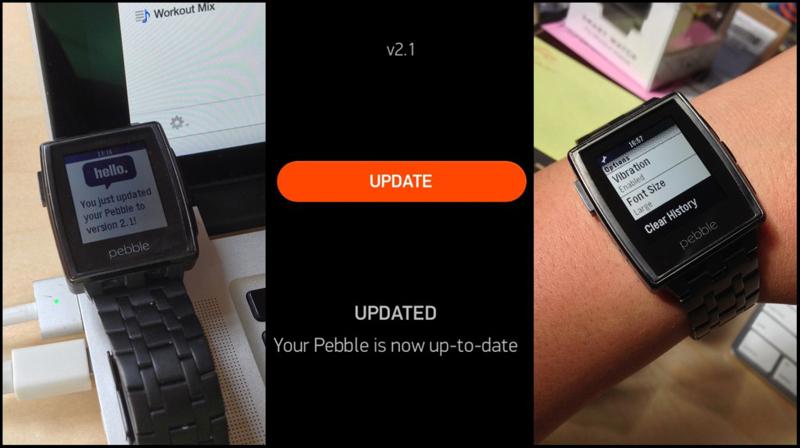 Pebble firmware update version 2.1