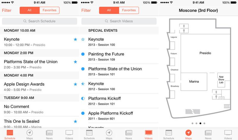 Apple WWDC 2014 iOS app