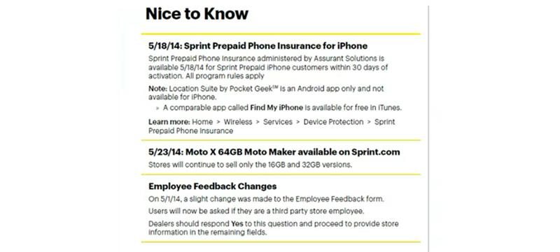 Moto X 64GB Sprint leak