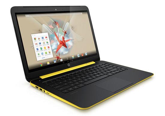 HP SlateBook Android laptop front angle