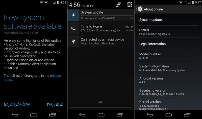 T-Mobile Moto X Android 4.4.3 update