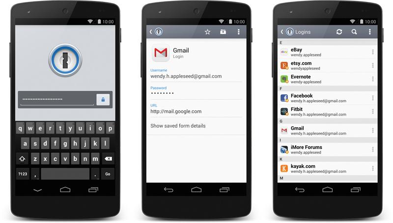 1Password 4 for Android screenshots