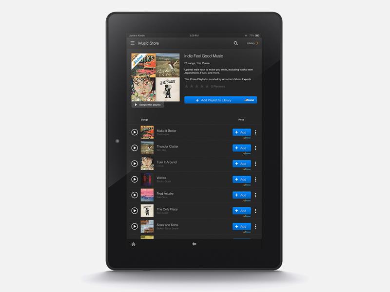 Amazon Kindle HDX Prime Music