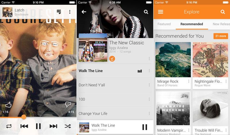 Google Play Music iOS screenshots