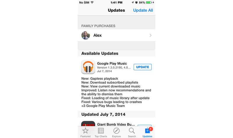 Google Play Music iOS 1.3.0.2190 update