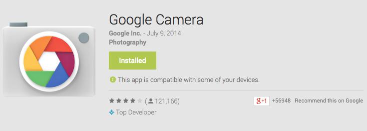 Google Camera Play Store