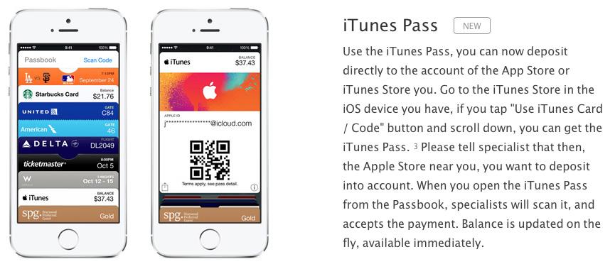 iTunes Pass Passbook Apple Store