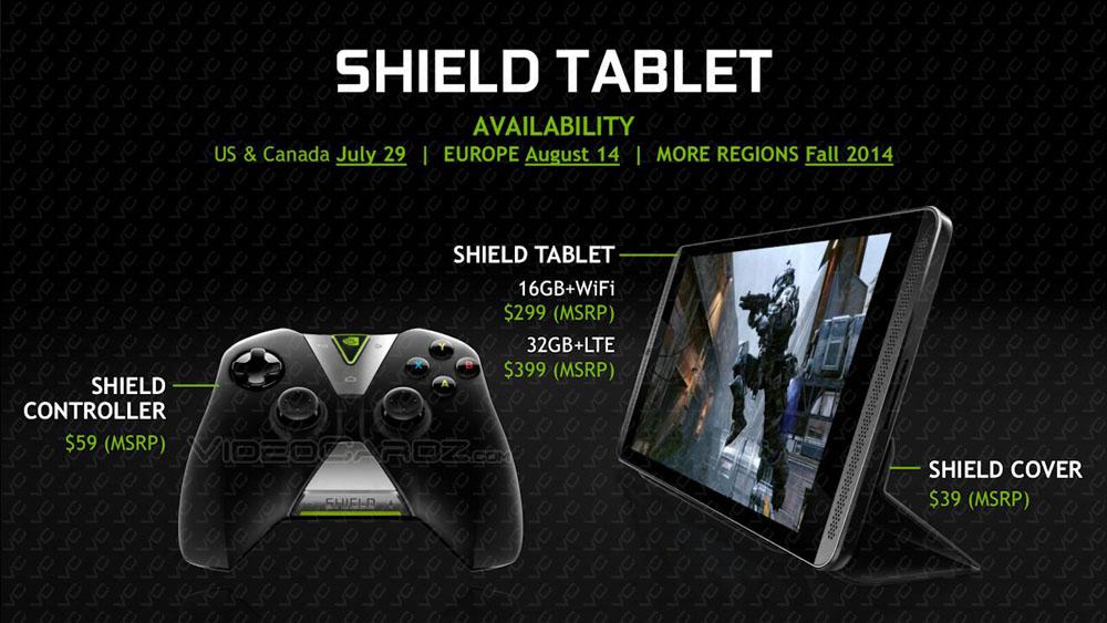 Nvidia Shield Tablet, wireless controller launch and price