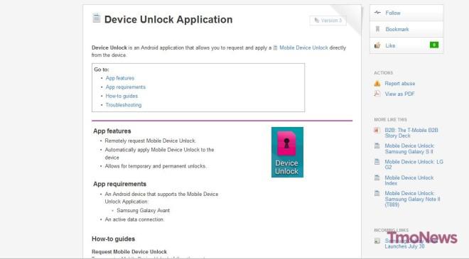T-Mobile Device Unlock app leak