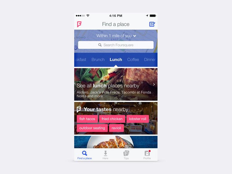 New Foursquare app screenshot