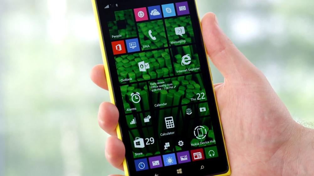 Nokia Lumia 1520 Lumia Cyan Windows Phone 8.1 Start screen