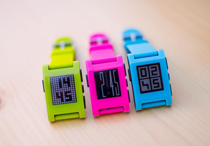 Pebble Fly Blue, Hot Pink, Fresh Green limited edition smartwatch colors