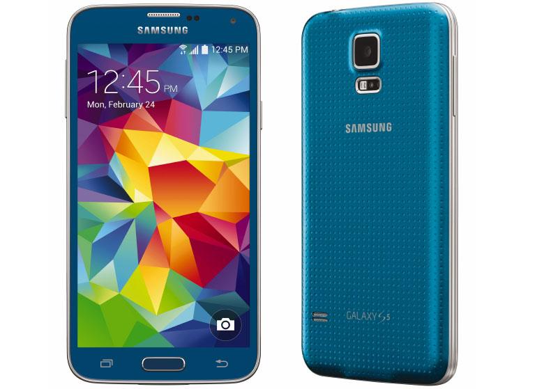 Electric Blue Samsung Galaxy S5 front back