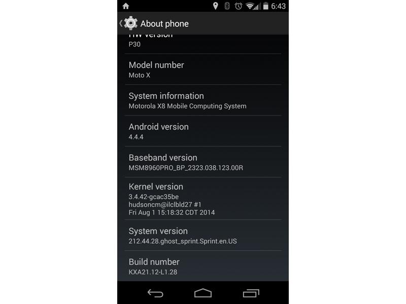 Sprint Moto X Android 4.4.4 update