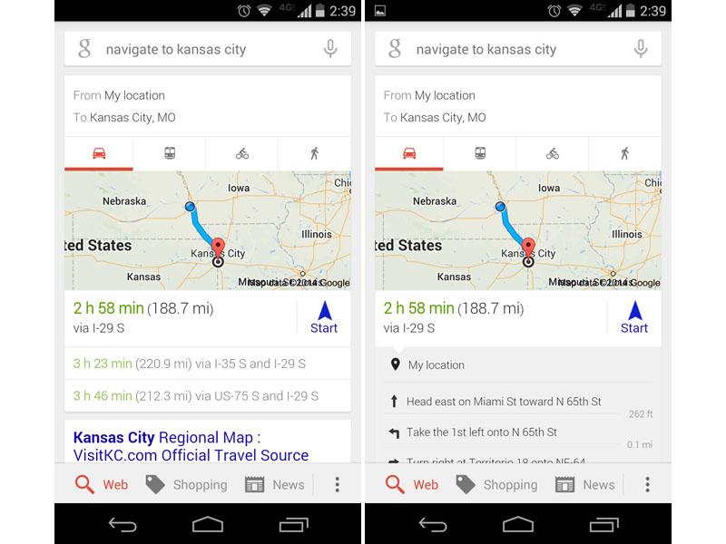 Google Search refreshed navigation card