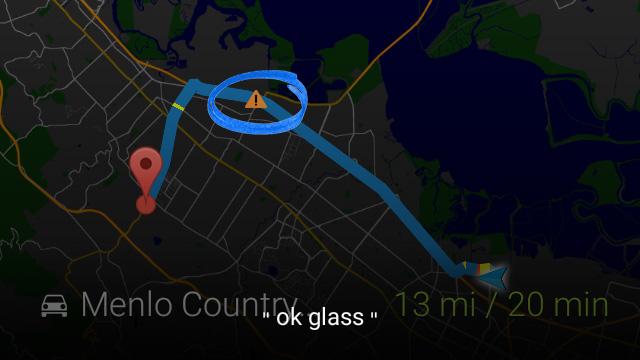 Google Glass Waze navigation