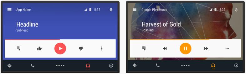 Android Auto user interface