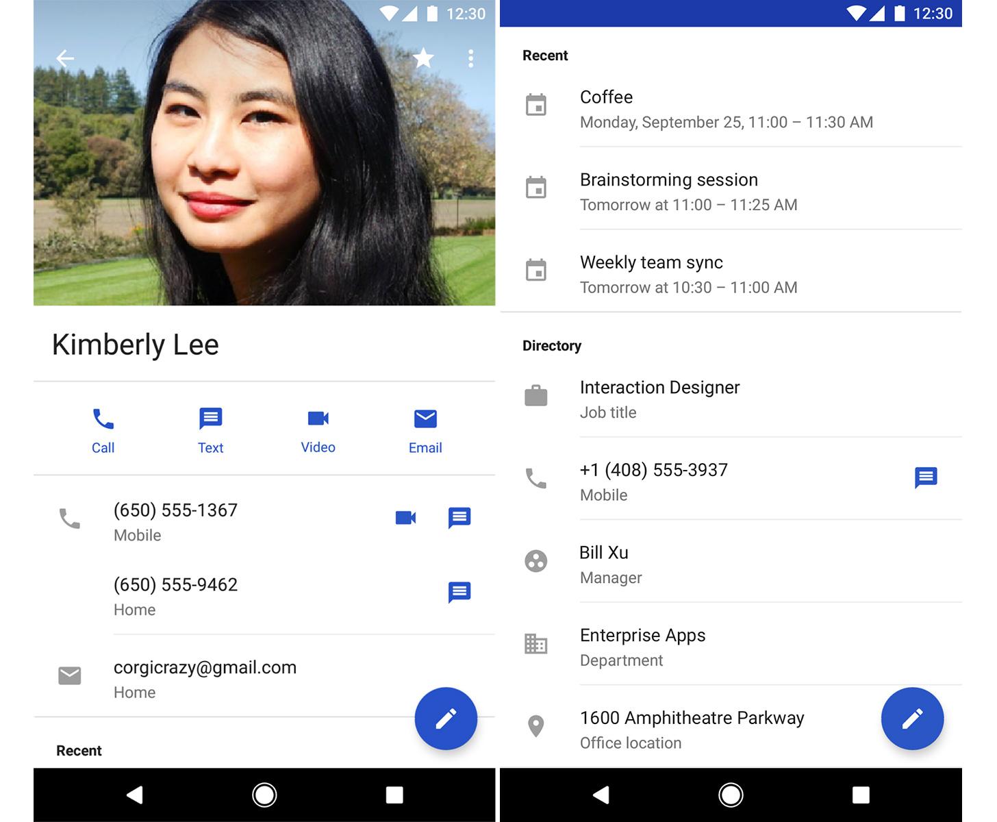 Google today updated its Contacts app for Android. 