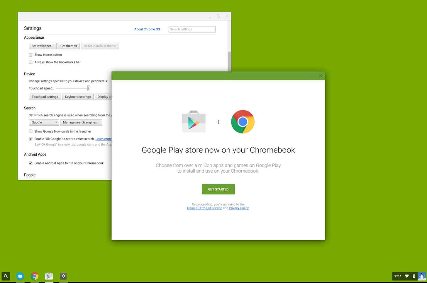 Android apps Google Play store Chrome OS