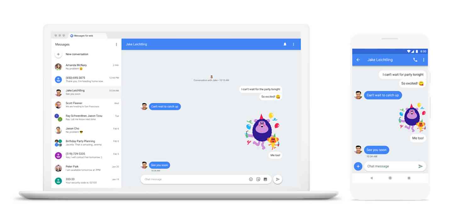 Android Messages for web official