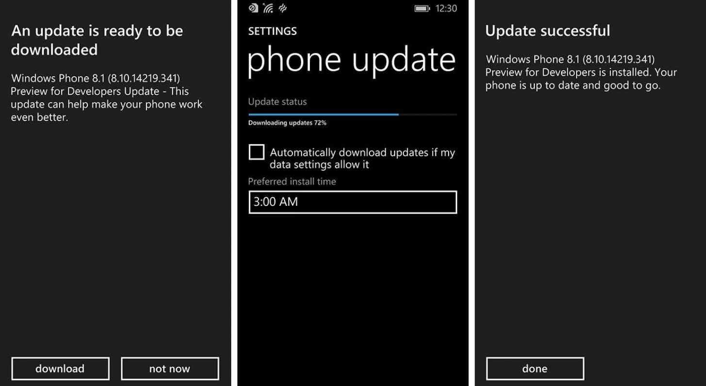 Windows Phone 8.1 Preview for Developers 8.10.14219.341 update