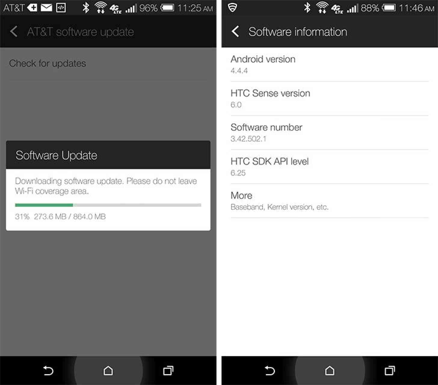AT&T HTC One M8 Android 4.4.4 update